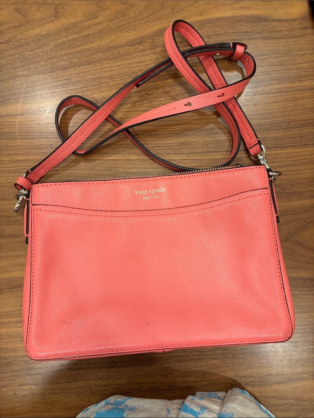 kate spade Coral Pink Leather Crossbody Bag